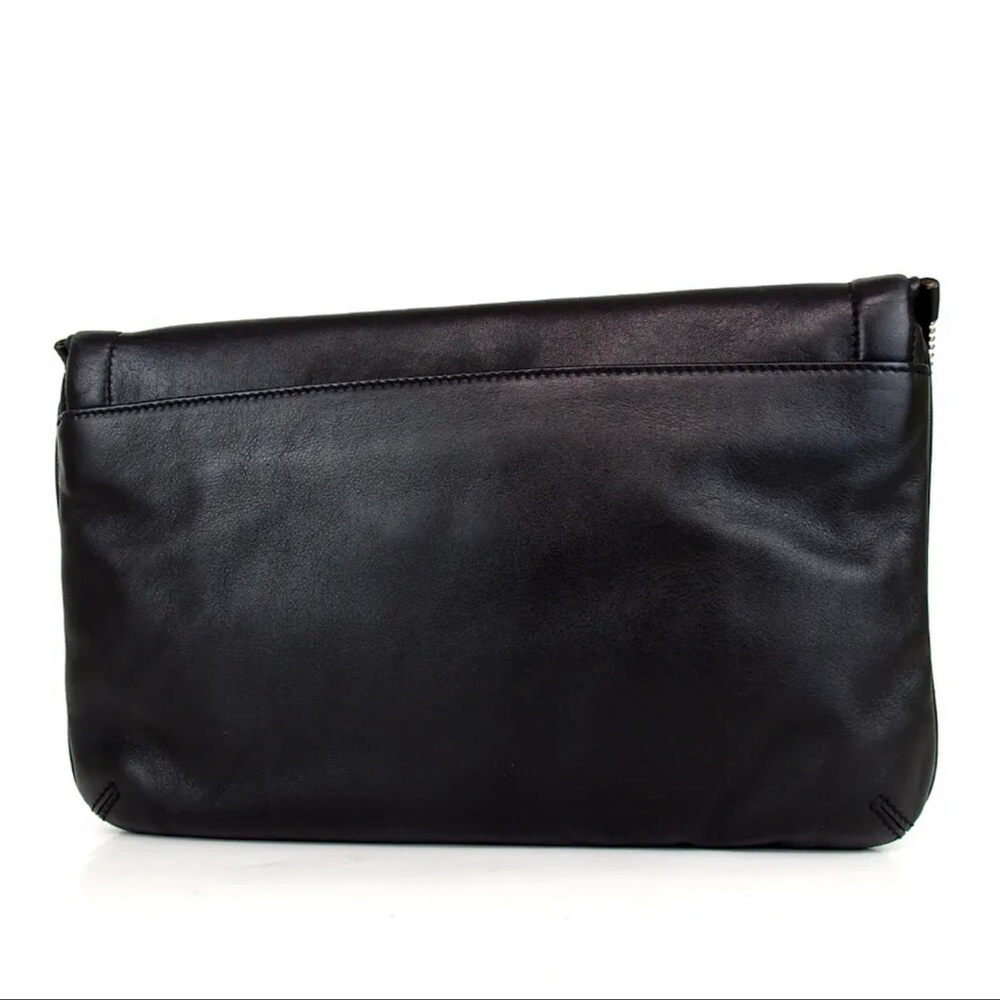 JIMMY CHOO EUC Authentic Leather Clutch Bag Slide Bar Closure - Picture 2 of 8